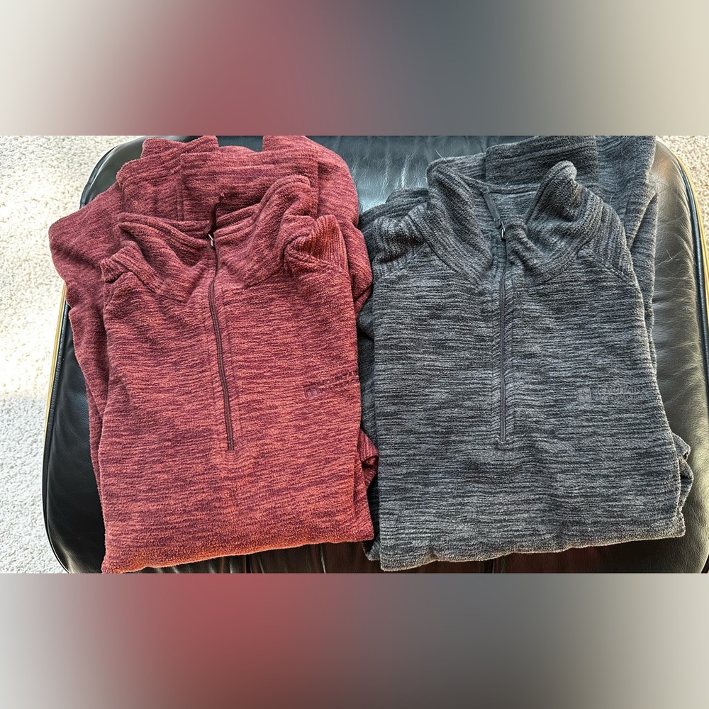 Men's Mountain Warehouse Red and Gray Quarter-Zip Sweatshirts Large EUC!